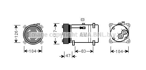 AVA QUALITY COOLING Компрессор, кондиционер PEAK066